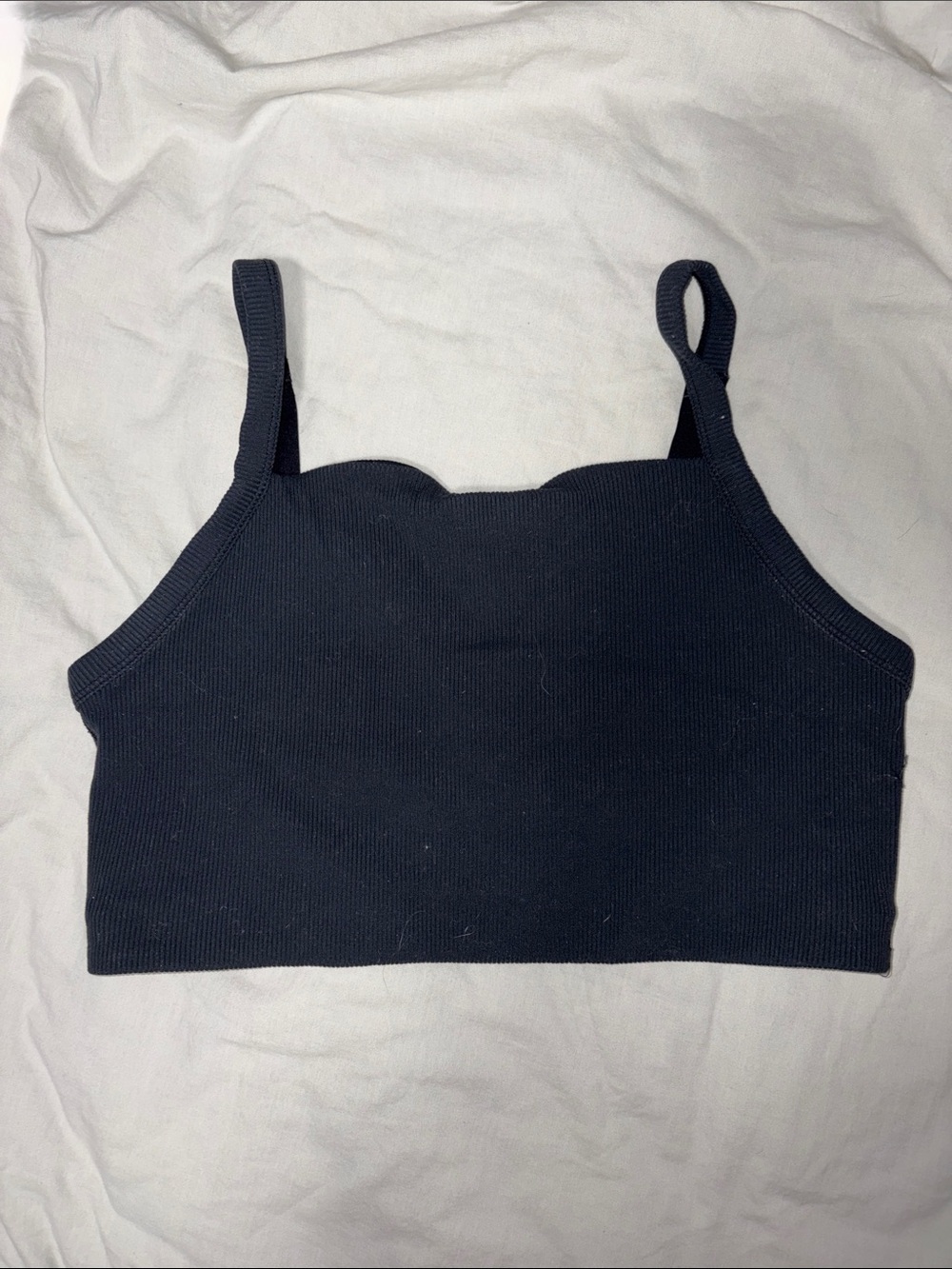 Women’s Black Ribbed Crop Bra Top - Offline Aerie
